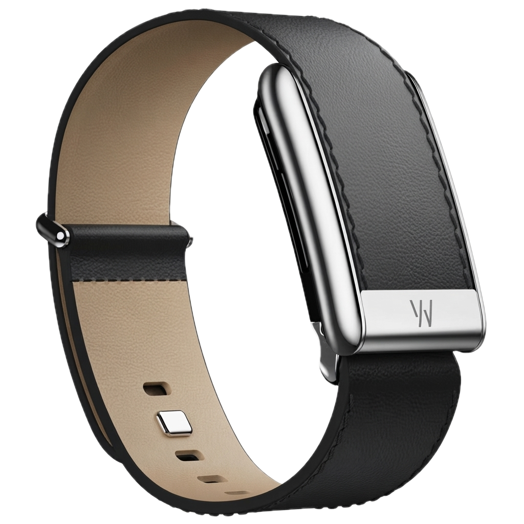 WHOOP LIFE MG - LEATHERLUXE STRAIGHT BLACK CREAM WITH TITANIUM