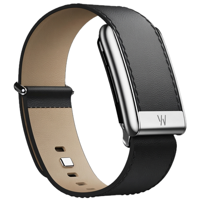WHOOP LIFE MG - LEATHERLUXE STRAIGHT BLACK CREAM WITH TITANIUM