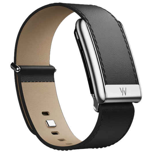 WHOOP LIFE MG - LEATHERLUXE STRAIGHT BLACK CREAM WITH TITANIUM