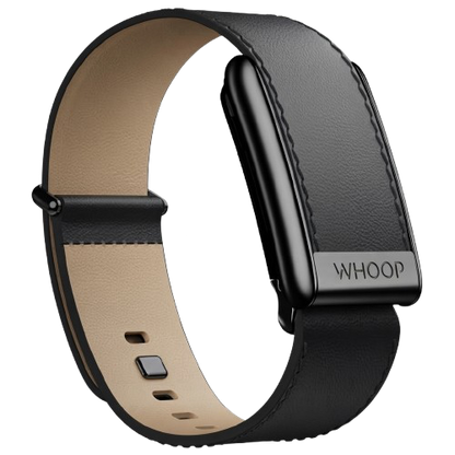 WHOOP LIFE MG - LEATHERLUXE STRAIGHT STRAIGHT BLACK/CREAM WITH BLACK TITANIUM