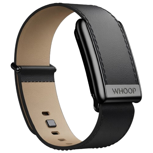 WHOOP LIFE MG - LEATHERLUXE STRAIGHT STRAIGHT BLACK/CREAM WITH BLACK TITANIUM