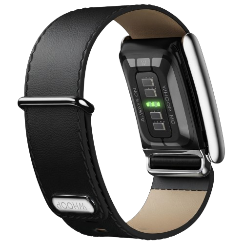 WHOOP LIFE MG - LEATHERLUXE STRAIGHT BLACK CREAM WITH TITANIUM