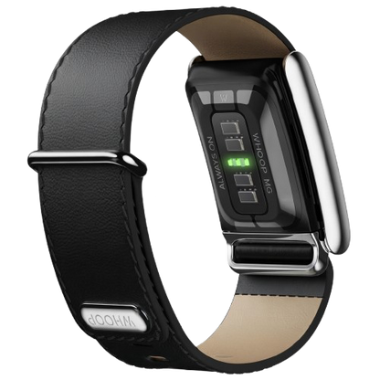 WHOOP LIFE MG - LEATHERLUXE STRAIGHT BLACK CREAM WITH TITANIUM
