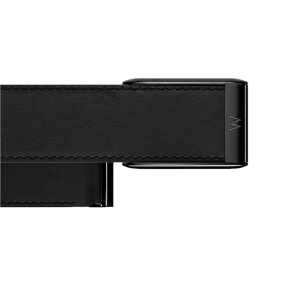 WHOOP LIFE MG - LEATHERLUXE STRAIGHT STRAIGHT BLACK/CREAM WITH BLACK TITANIUM