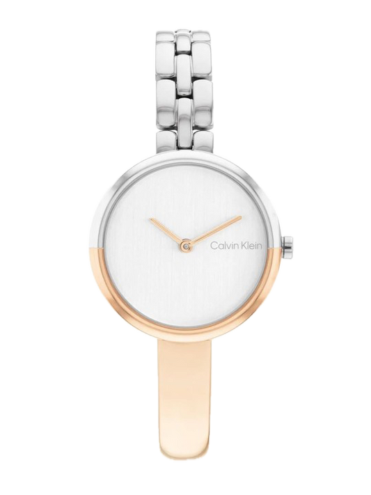 CALVIN KLIEN WOMEN ROUND DUAL TONE WATCH