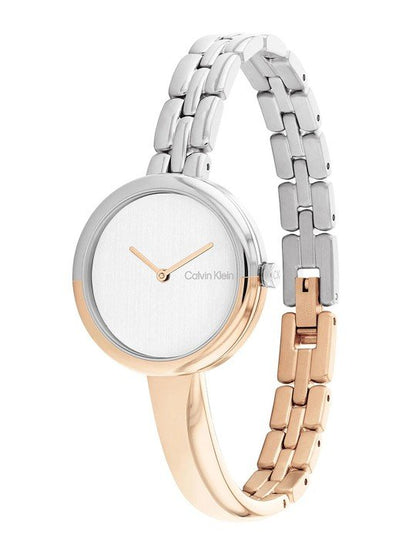 CALVIN KLIEN WOMEN ROUND DUAL TONE WATCH